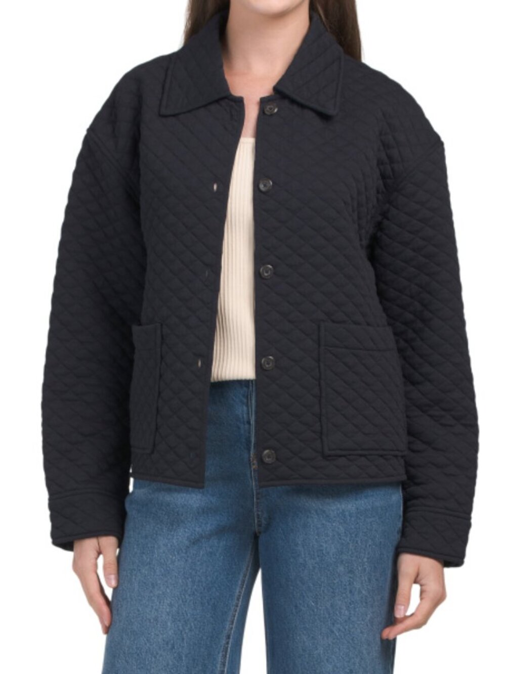 VINCE Quilted Collared Jacket
